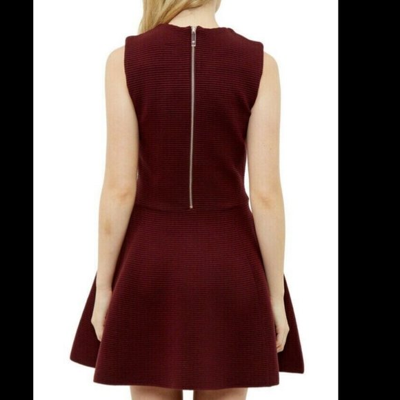 Ted Baker Azelia ALine Skater Maroon Burgundy Dress size 1 nwot - Picture 3 of 5